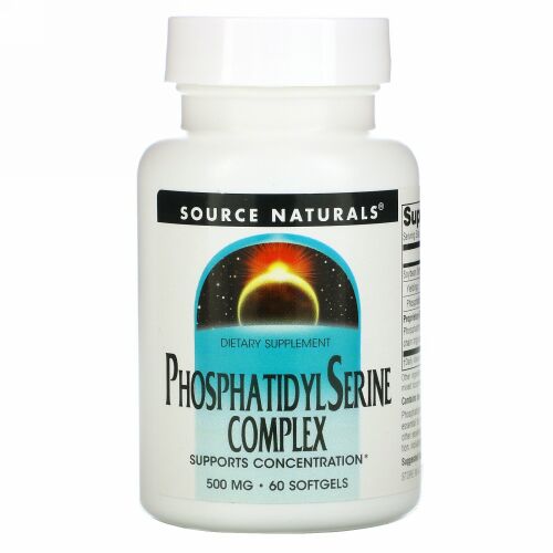 Source Naturals, 安定化ホスファチジルセリン・コンプレックス、500 mg、60ソフトジェル