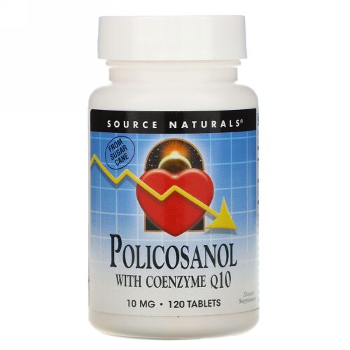 Source Naturals, Policosanol with Coenzyme Q10, 10 mg, 120 Tablets