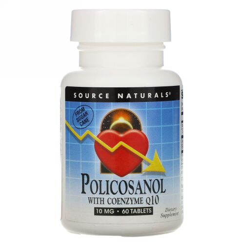 Source Naturals, コエンザイムQ10配合ポリコサノール, 10 mg, 60 錠