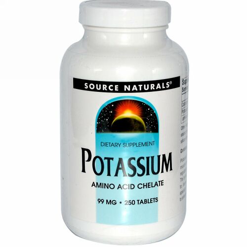 Source Naturals, カリウム、 99 mg、 250タブレット