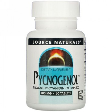 Source Naturals, ピクノジェノール、 100 mg、 60タブレット