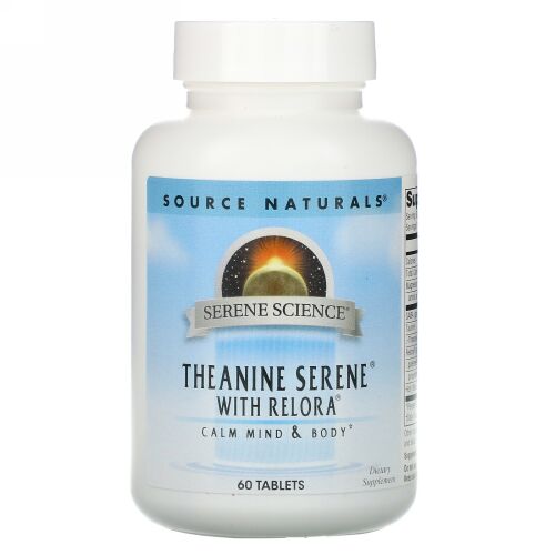 Source Naturals, Serene Science（セリーンサイエンス）、Relora（レロラ）配合のTheanine Serene（穏やかなテアニン）、60粒