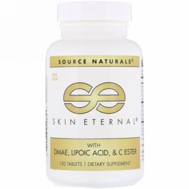 Source Naturals, DMAE配合スキン・エターナル, リポ酸, & C エステル, 120 錠