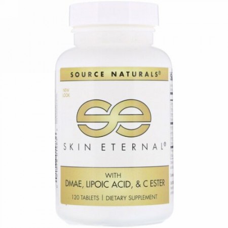 Source Naturals, DMAE配合スキン・エターナル, リポ酸, & C エステル, 120 錠
