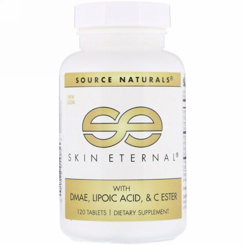 Source Naturals, DMAE配合スキン・エターナル, リポ酸, & C エステル, 120 錠
