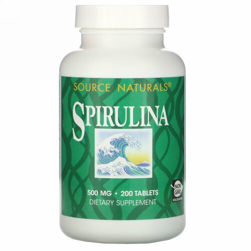 Source Naturals, スピルリナ、500mg、200粒