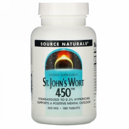 Source Naturals, セントジョーンズワート450、 450 mg、 180錠