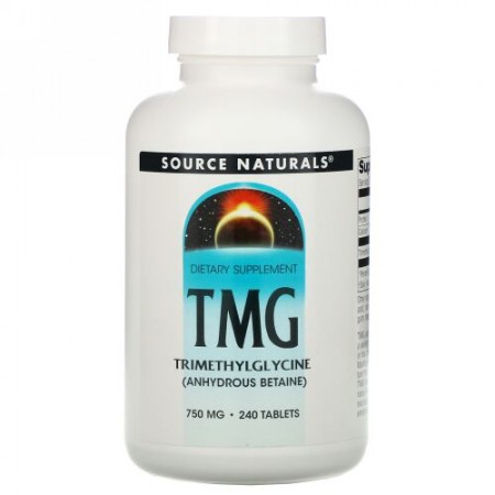 Source Naturals, TMG, トリメチルグリシン, 750 mg, 240錠