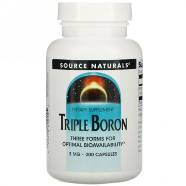 Source Naturals, トリプルボロン（ホウ素）, 3 mg, 200カプセル