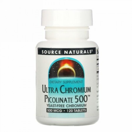 Source Naturals, ウルトラピコリン酸クロム500, 500 mcg, 120錠
