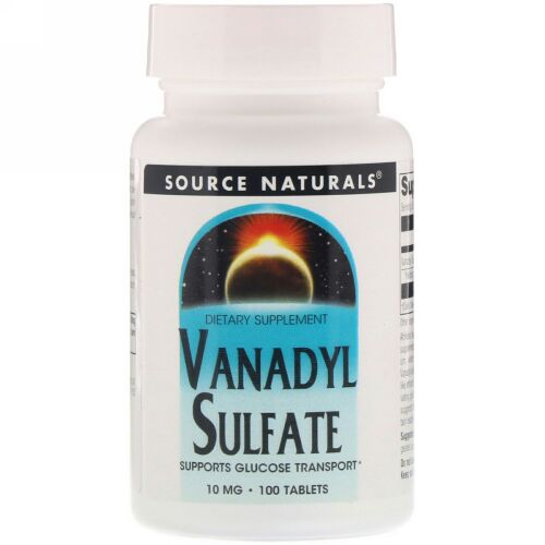 Source Naturals, 硫酸バナジル、10 mg、100タブレット
