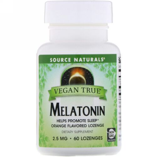 Source Naturals, ビーガントゥルー、 メラトニン、 オレンジ、 2.5 mg、 60 タブレット