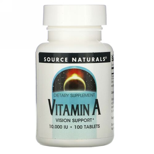Source Naturals, ビタミン A、10,000 IU、100粒