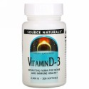 Source Naturals, ビタミンD-3、2000 IU、200ソフトジェル