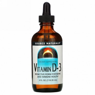 Source Naturals, ビタミン D-3、 4 fl oz (118.28 ml)