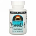Source Naturals, ビタミン D-3、5,000 IU、120 錠