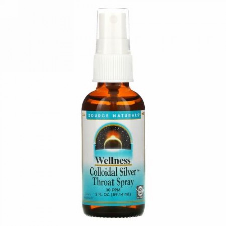 Source Naturals, ウェルネス、コロイダルシルバー・スロートスプレー、30 PPM、2オンス (59.14 ml)