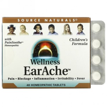 Source Naturals, ウェルネス、イヤーエイク（耳の痛みに）、ホメオパシー剤 48 錠