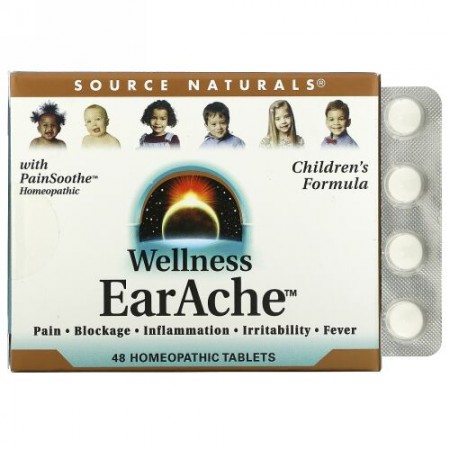 Source Naturals, ウェルネス、イヤーエイク（耳の痛みに）、ホメオパシー剤 48 錠