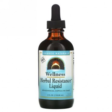 Source Naturals, Wellness, Herbal Resistance Liquid with Echinacea, Coptis & Yin Chiao, Alcohol Free, 4 fl oz (118.28 ml)