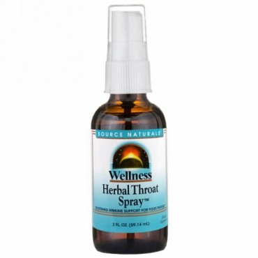 Source Naturals, ウェルネス、喉用ハーブスプレー、 2液量オンス (59.14 ml)