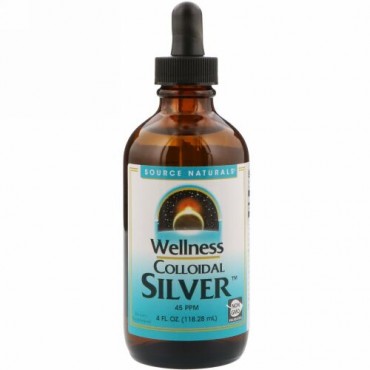 Source Naturals, ウェルネス・コロイドシルバー、45 PPM、4 fl oz (118.28 ml)