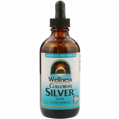 Source Naturals, ウェルネス・コロイドシルバー、45 PPM、4 fl oz (118.28 ml)