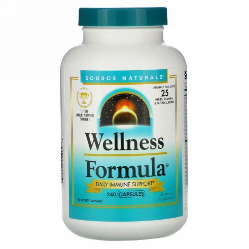 Source Naturals, Wellness Formula（ウェルネスフォーミュラ）、毎日の病気に負けない体づくりをサポート、240粒