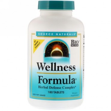 Source Naturals, ウェルネスフォーミュラ、ハーバルディフェンス、180錠