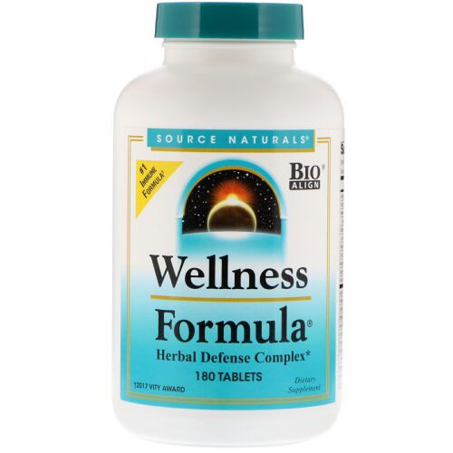 Source Naturals, ウェルネスフォーミュラ、ハーバルディフェンス、180錠