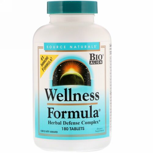 Source Naturals, ウェルネスフォーミュラ、ハーバルディフェンスコンプレックス、180錠