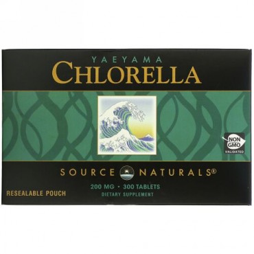 Source Naturals, ヤエヤマクロレラ、 200 mg、 300タブレット