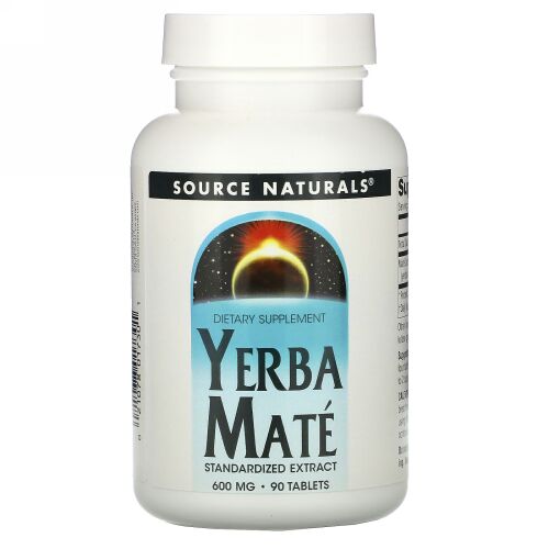 Source Naturals, イェルバ・マテ, 600 mg, 90 錠