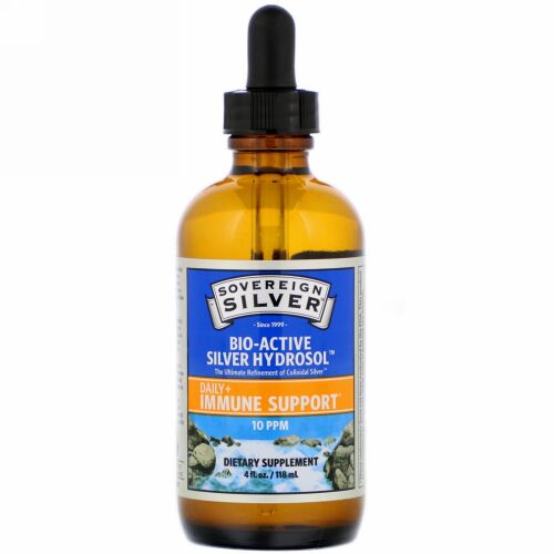 Sovereign Silver, Bio-Active Silver Hydrosol（バイオアクティブシルバーハイドロソル）、ドロッパー付き、10ppm、118ml（4液量オンス）
