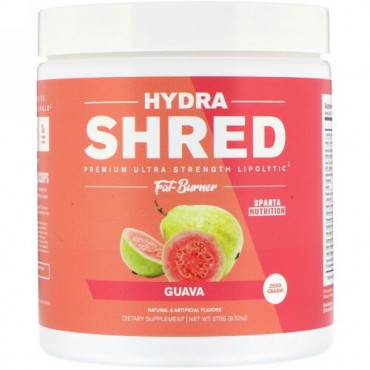Sparta Nutrition, ハイドラシュレッド、プレミアムウルトラストレングス脂肪分解ファットバーナー、グアバ、9.52 oz (270 g) (Discontinued Item)