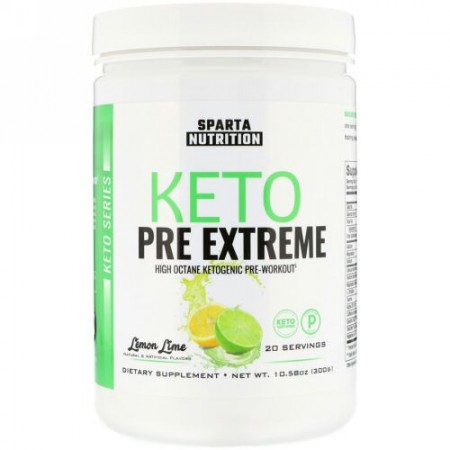 Sparta Nutrition, Keto Pre Extreme, Lemon Lime, 10.58 oz (300 g) (Discontinued Item)