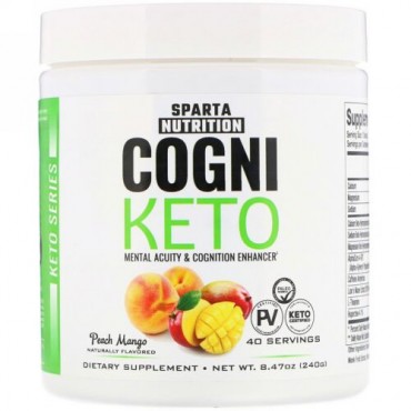 Sparta Nutrition, ケトシリーズ、コグニケト、ピーチマンゴー、8.47 oz (240 g) (Discontinued Item)