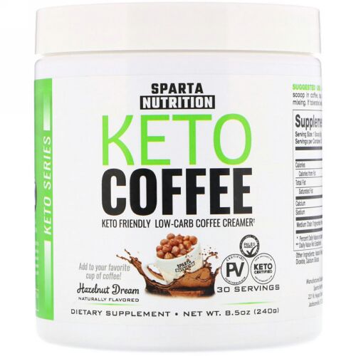 Sparta Nutrition, ケトシリーズ、ケトコーヒー、ヘーゼルナッツドリーム、240g (Discontinued Item)