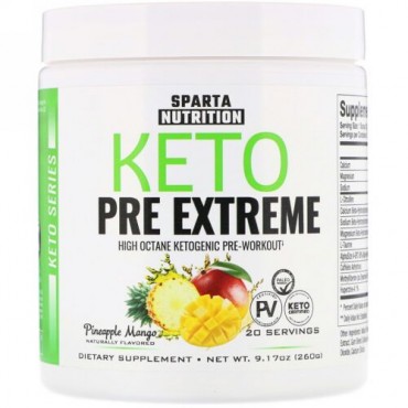 Sparta Nutrition, Keto Series, Keto Pre Extreme, Pineapple Mango, 9.17 oz (260 g) (Discontinued Item)