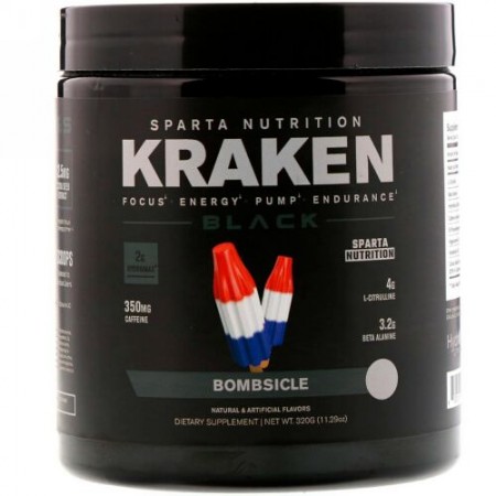 Sparta Nutrition, クラッケンブラック、ボムシクル、11.29 oz (320 g) (Discontinued Item)