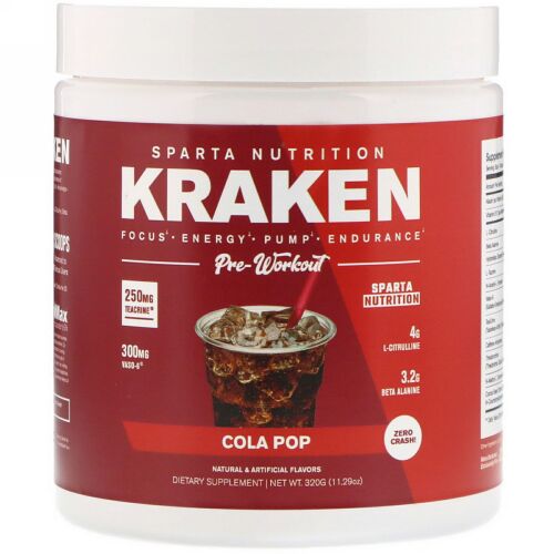 Sparta Nutrition, クラーケン、プレワークアウト、コーラポップ、11.29オンス (320 g) (Discontinued Item)