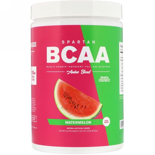 Sparta Nutrition, スパルタン BCAA、アミノブレンド、ウォーターメロン、9.52 oz (270 g) (Discontinued Item)