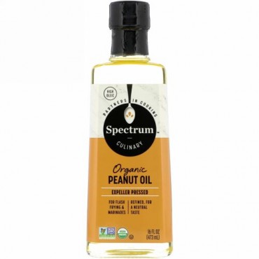 Spectrum Culinary, Organic Peanut Oil, Expeller Pressed , 16 fl oz (473 ml)