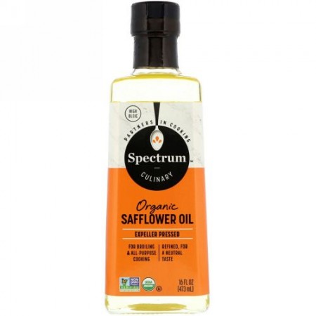 Spectrum Culinary, オーガニック サフラワーオイル, 高温, 16 液量オンス (473 ml)