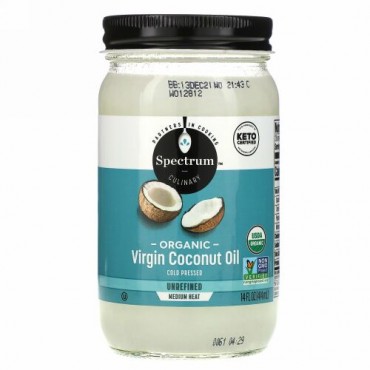 Spectrum Culinary, オーガニック・バージン・ココナッツオイル、 未精製14オンス (414 ml)