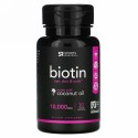 Sports Research, ココナッツオイル配合ビオチン、10,000mcg、植物性ソフトジェル30粒