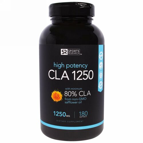 Sports Research, CLA 1250、1,250mg、ソフトジェル180錠