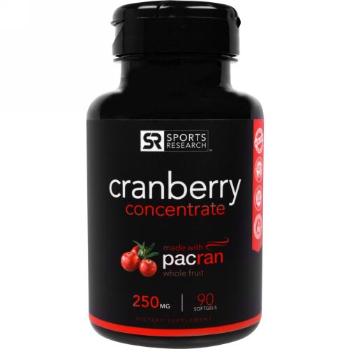 Sports Research, 濃縮クランベリー、250mg、ソフトカプセル90個