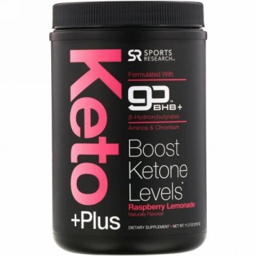 Sports Research, ケトプラス、GO BHB+MCT、ラズベリーレモネード、11.2 oz (318 g)