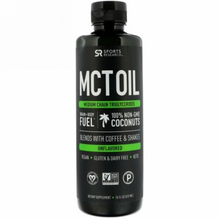 Sports Research, MCTオイル、無風味、16 oz (473 ml)